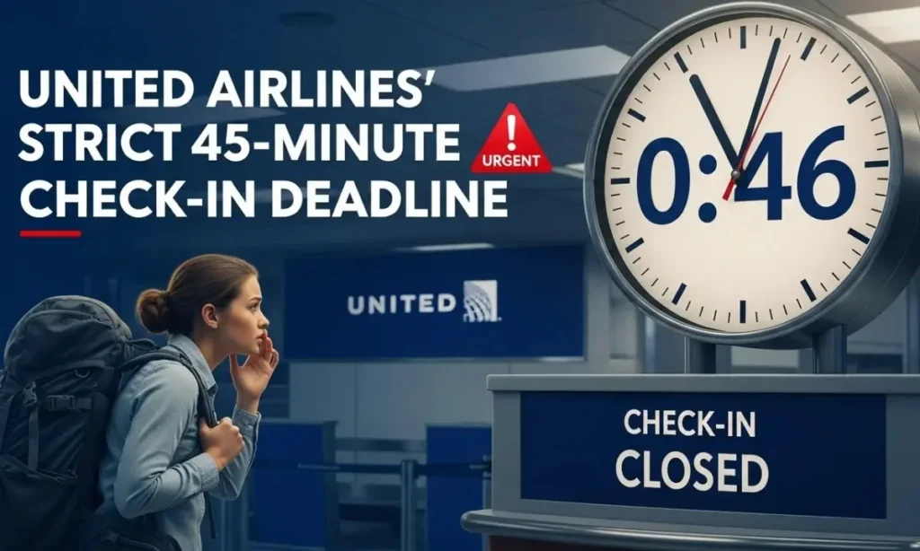 UnitedAirlinesStrict45 MinuteCheck InDeadline